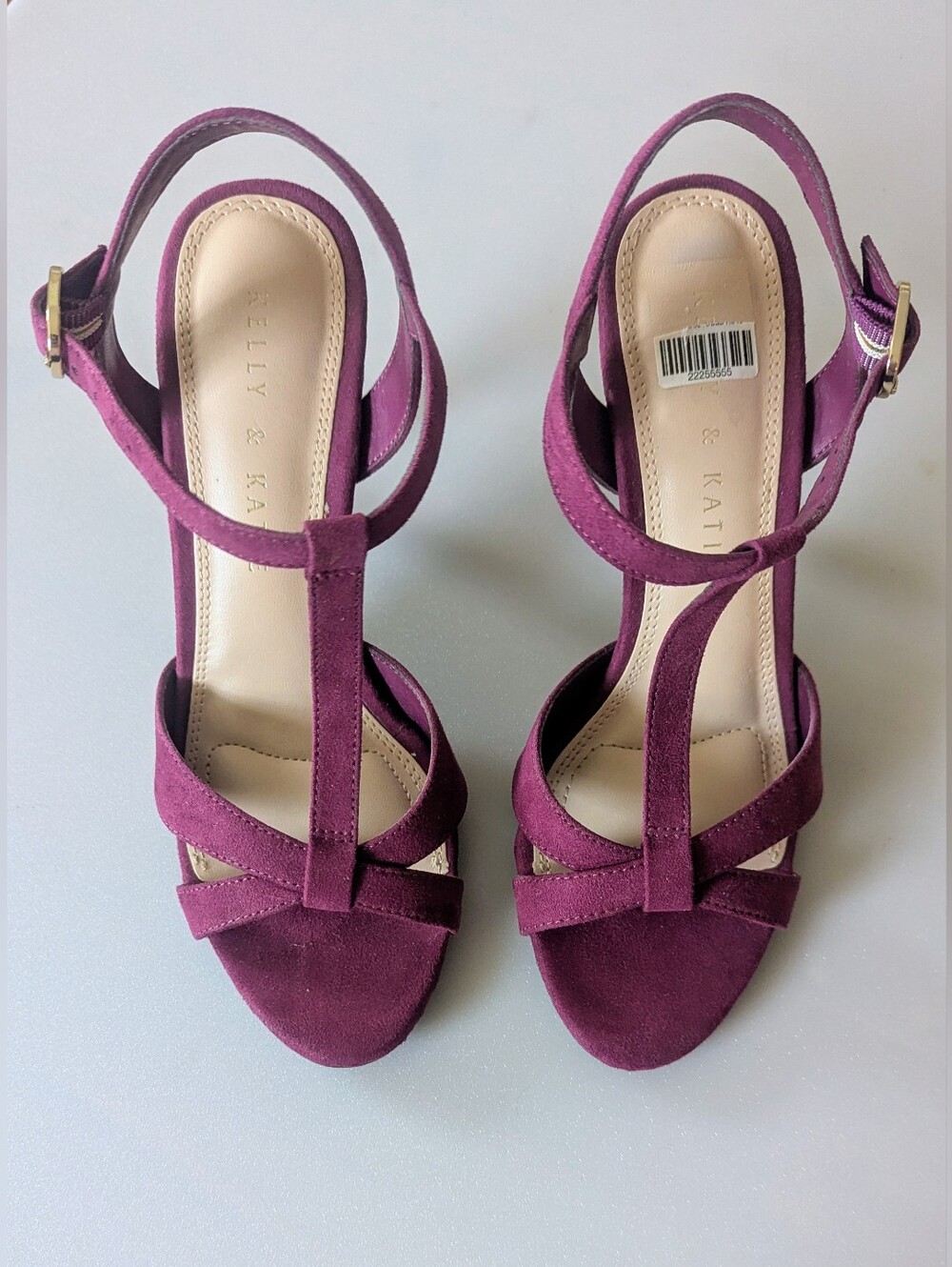 Kelly & Katie Talissa Women's Purple Suede Sandals Heels. Size 6. - Picture 3 of 14